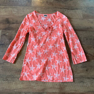 Women’s Mud Pie Cover-Up Size S Coral Starfish